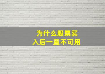 为什么股票买入后一直不可用