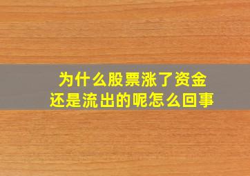 为什么股票涨了资金还是流出的呢怎么回事