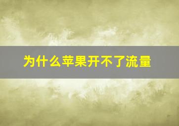 为什么苹果开不了流量