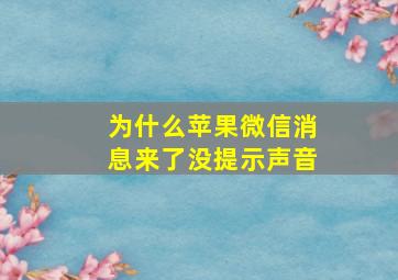 为什么苹果微信消息来了没提示声音