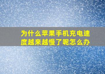 为什么苹果手机充电速度越来越慢了呢怎么办