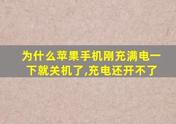 为什么苹果手机刚充满电一下就关机了,充电还开不了