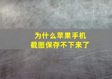 为什么苹果手机截图保存不下来了