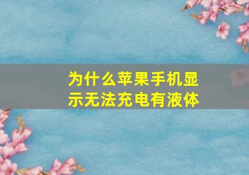 为什么苹果手机显示无法充电有液体