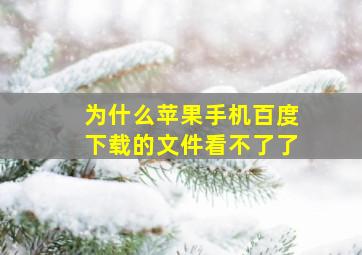 为什么苹果手机百度下载的文件看不了了