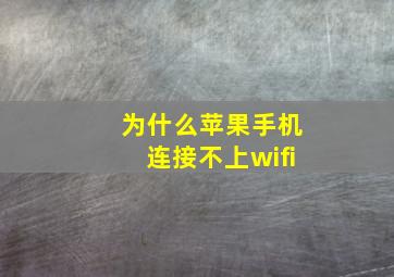 为什么苹果手机连接不上wifi