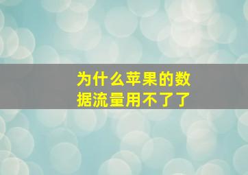 为什么苹果的数据流量用不了了