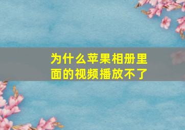 为什么苹果相册里面的视频播放不了