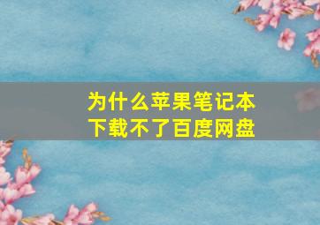 为什么苹果笔记本下载不了百度网盘