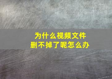 为什么视频文件删不掉了呢怎么办