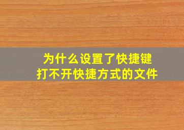 为什么设置了快捷键打不开快捷方式的文件