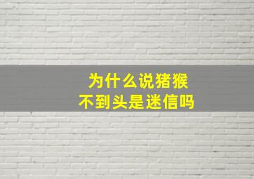 为什么说猪猴不到头是迷信吗