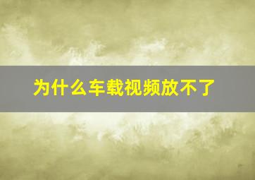 为什么车载视频放不了