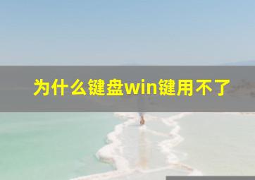 为什么键盘win键用不了