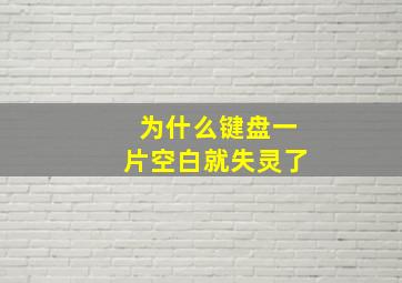 为什么键盘一片空白就失灵了