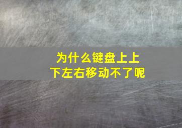 为什么键盘上上下左右移动不了呢