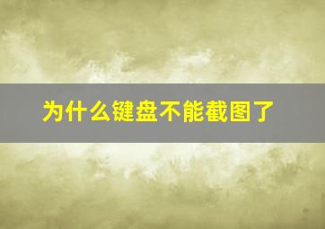 为什么键盘不能截图了