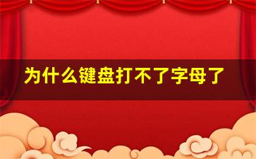 为什么键盘打不了字母了