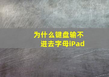 为什么键盘输不进去字母iPad