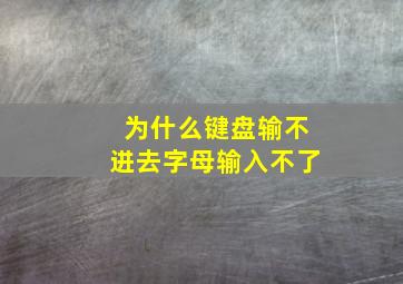 为什么键盘输不进去字母输入不了