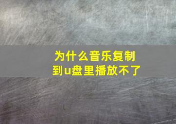 为什么音乐复制到u盘里播放不了