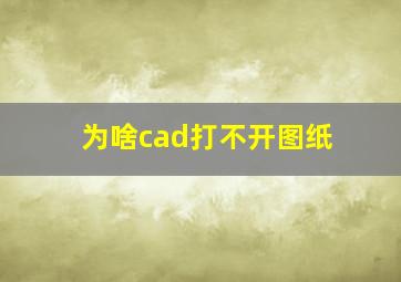 为啥cad打不开图纸