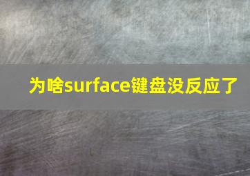 为啥surface键盘没反应了