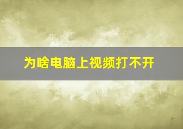 为啥电脑上视频打不开