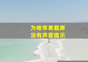 为啥苹果截屏没有声音提示