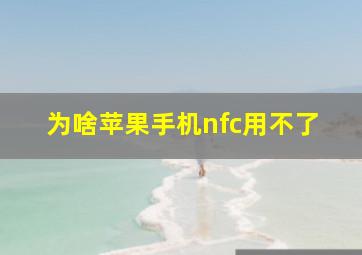 为啥苹果手机nfc用不了