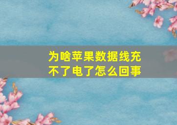 为啥苹果数据线充不了电了怎么回事