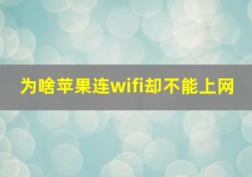 为啥苹果连wifi却不能上网