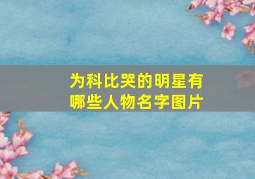 为科比哭的明星有哪些人物名字图片