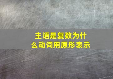 主语是复数为什么动词用原形表示