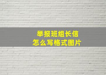 举报班组长信怎么写格式图片