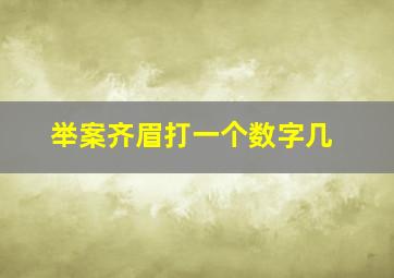 举案齐眉打一个数字几