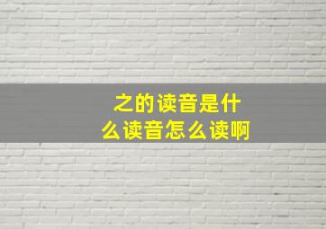 之的读音是什么读音怎么读啊