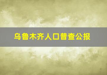 乌鲁木齐人口普查公报