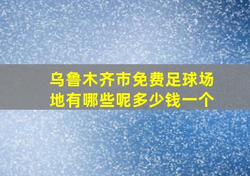 乌鲁木齐市免费足球场地有哪些呢多少钱一个