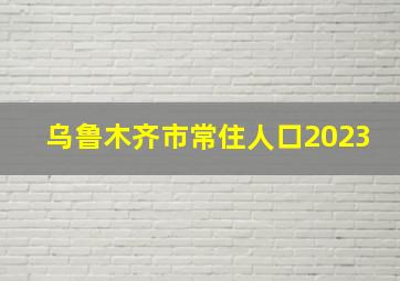 乌鲁木齐市常住人口2023