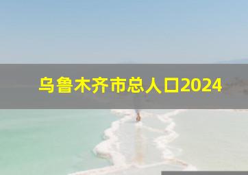 乌鲁木齐市总人口2024