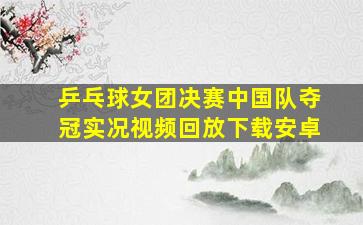 乒乓球女团决赛中国队夺冠实况视频回放下载安卓