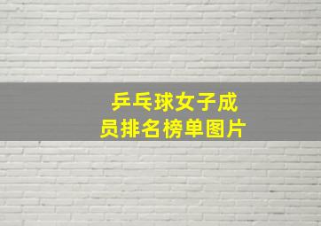 乒乓球女子成员排名榜单图片