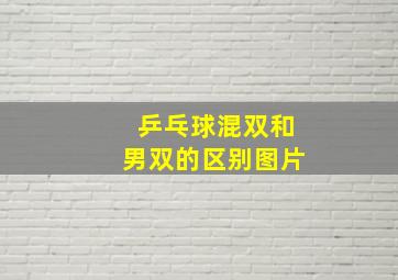 乒乓球混双和男双的区别图片