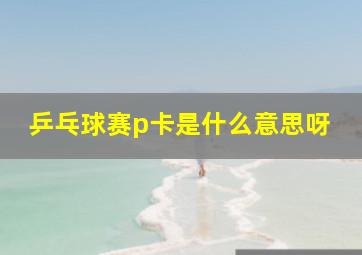 乒乓球赛p卡是什么意思呀