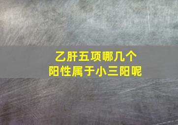 乙肝五项哪几个阳性属于小三阳呢