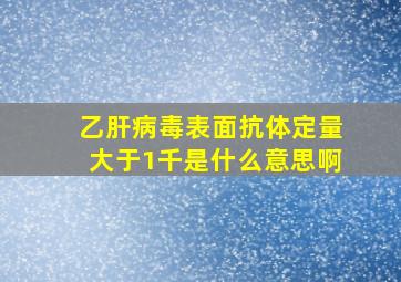 乙肝病毒表面抗体定量大于1千是什么意思啊