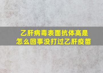 乙肝病毒表面抗体高是怎么回事没打过乙肝疫苗