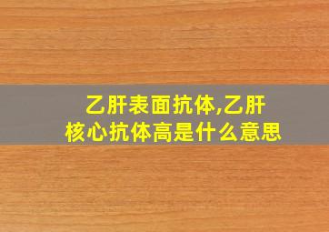 乙肝表面抗体,乙肝核心抗体高是什么意思