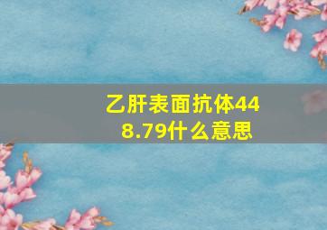 乙肝表面抗体448.79什么意思